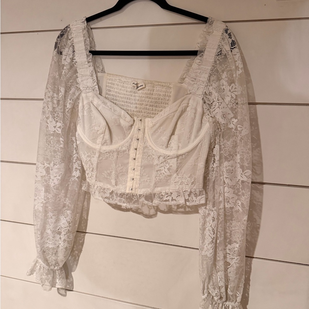 For Love And Lemons White Lace Blouse
